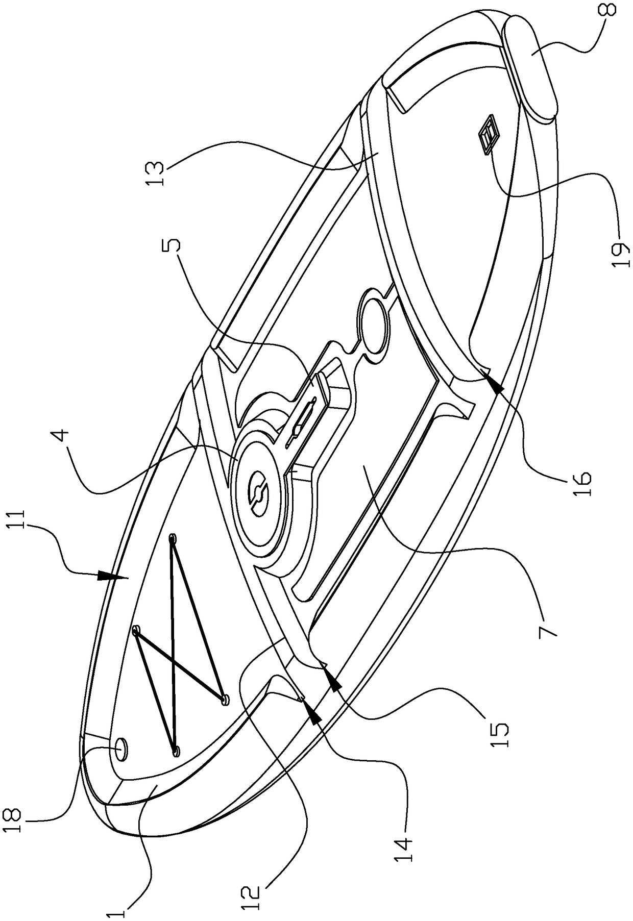 Making method of concave and convex surface of water sports skateboard