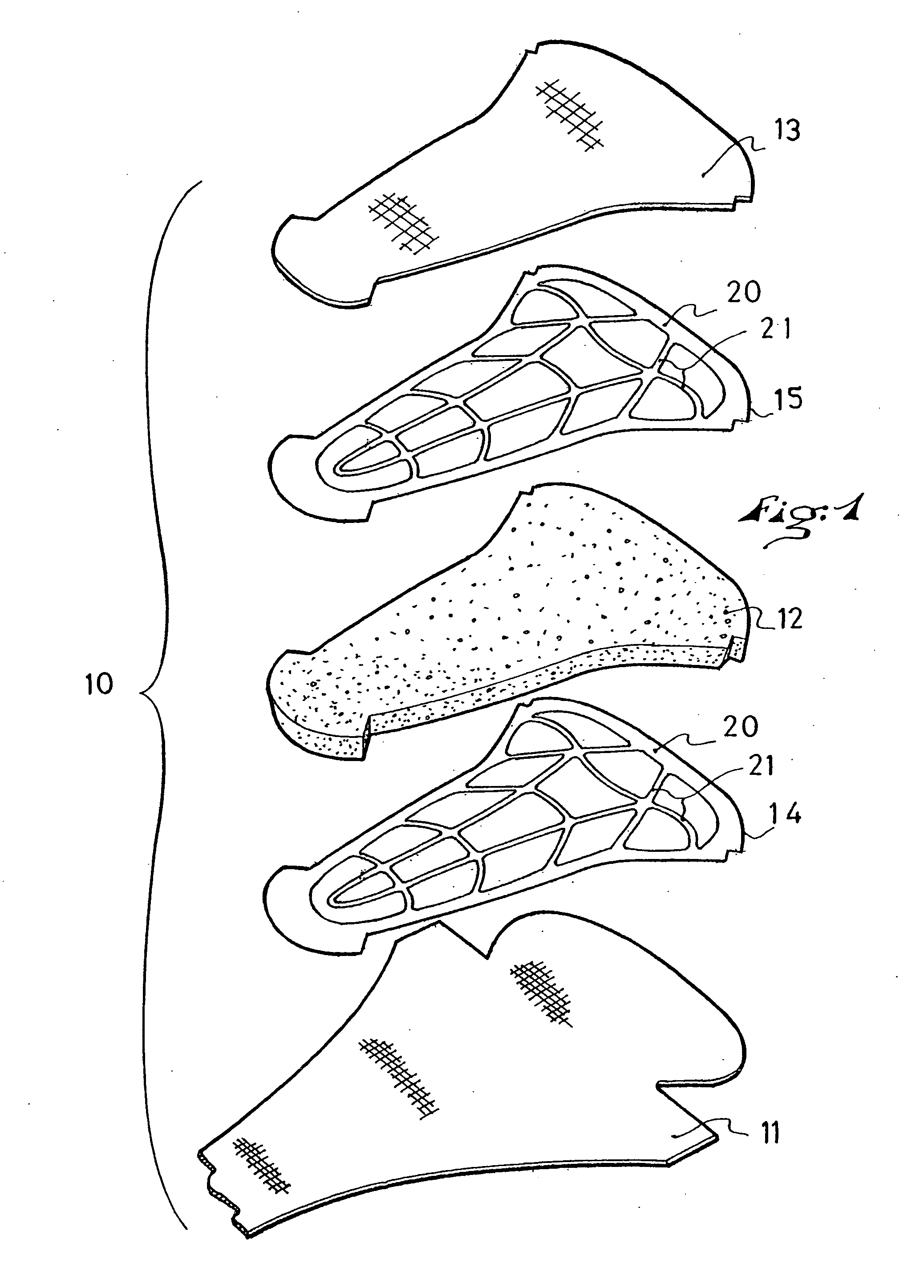 Comfort element for clothing or an article of footwear, a method of manufacturing, and an article having such an element