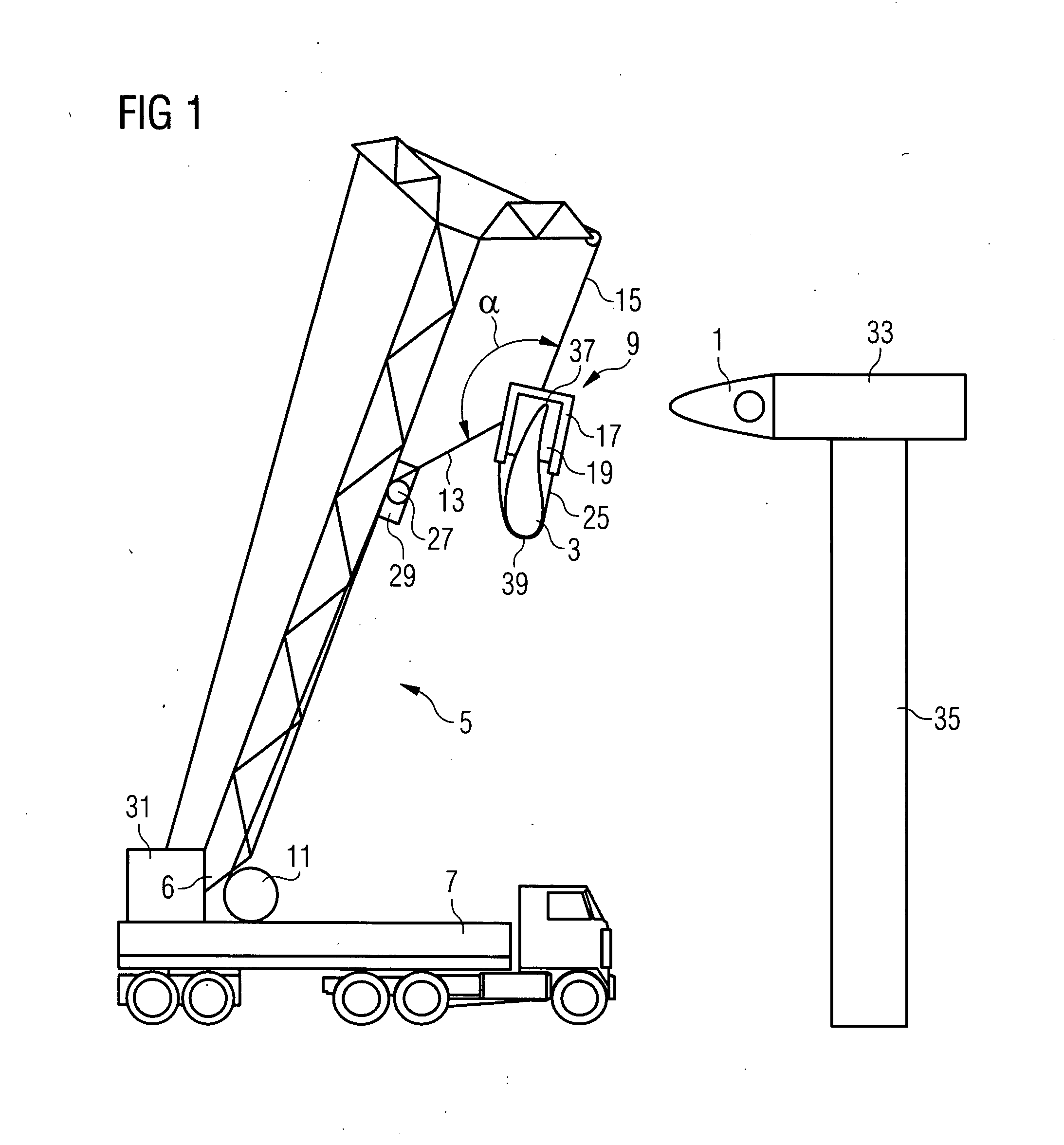 Method and device for mounting of wind turbine blades