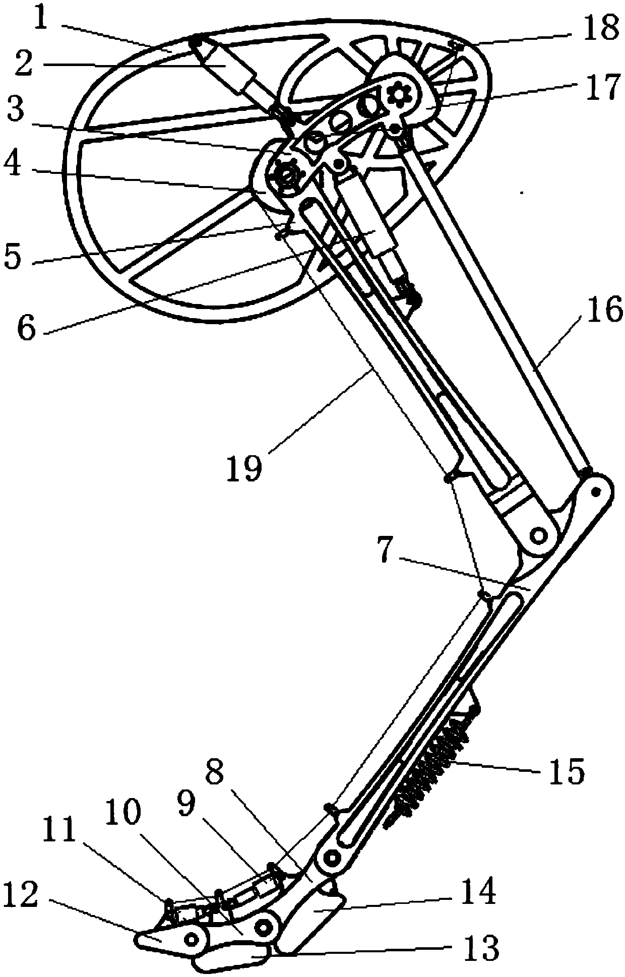 Ostrich-like robot walking mechanism