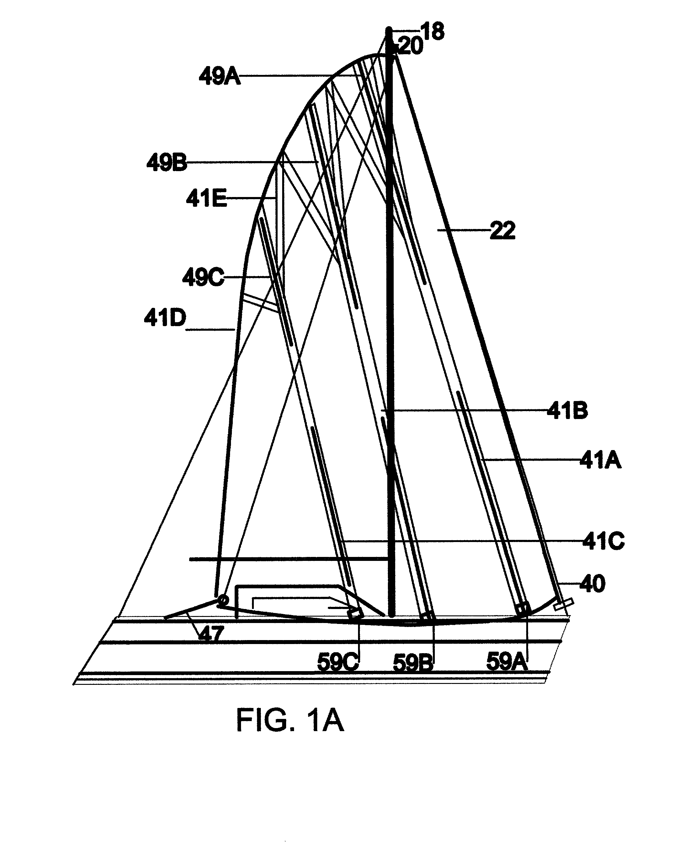 Semi-elliptical sail system for wind-propelled vehicles