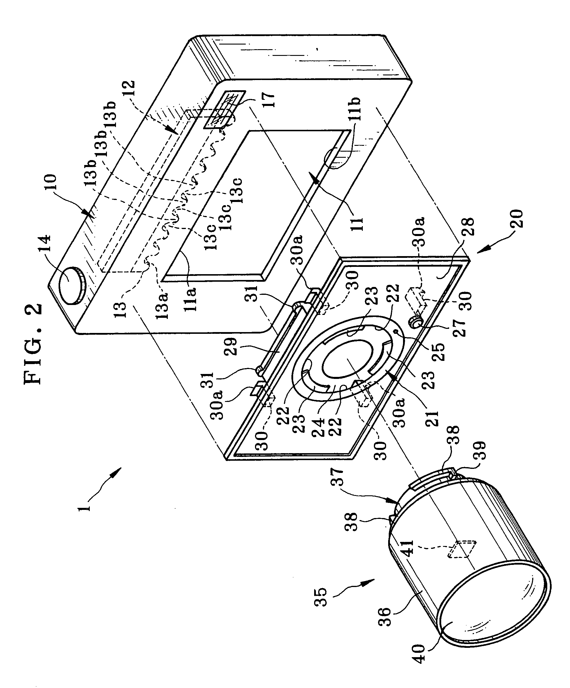 Digital camera and lens assembly