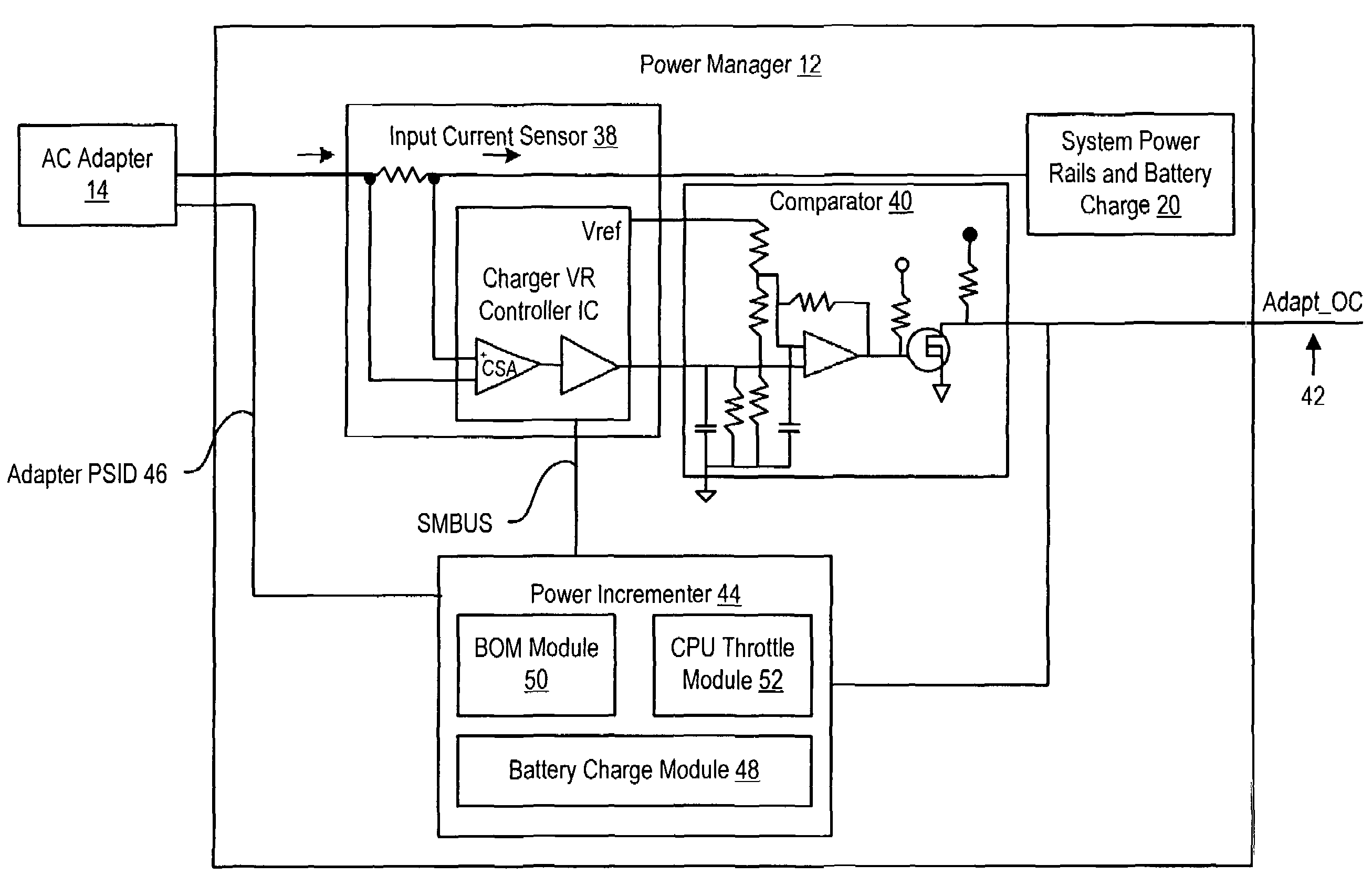 System and method for managing power provided to a portable information handling system