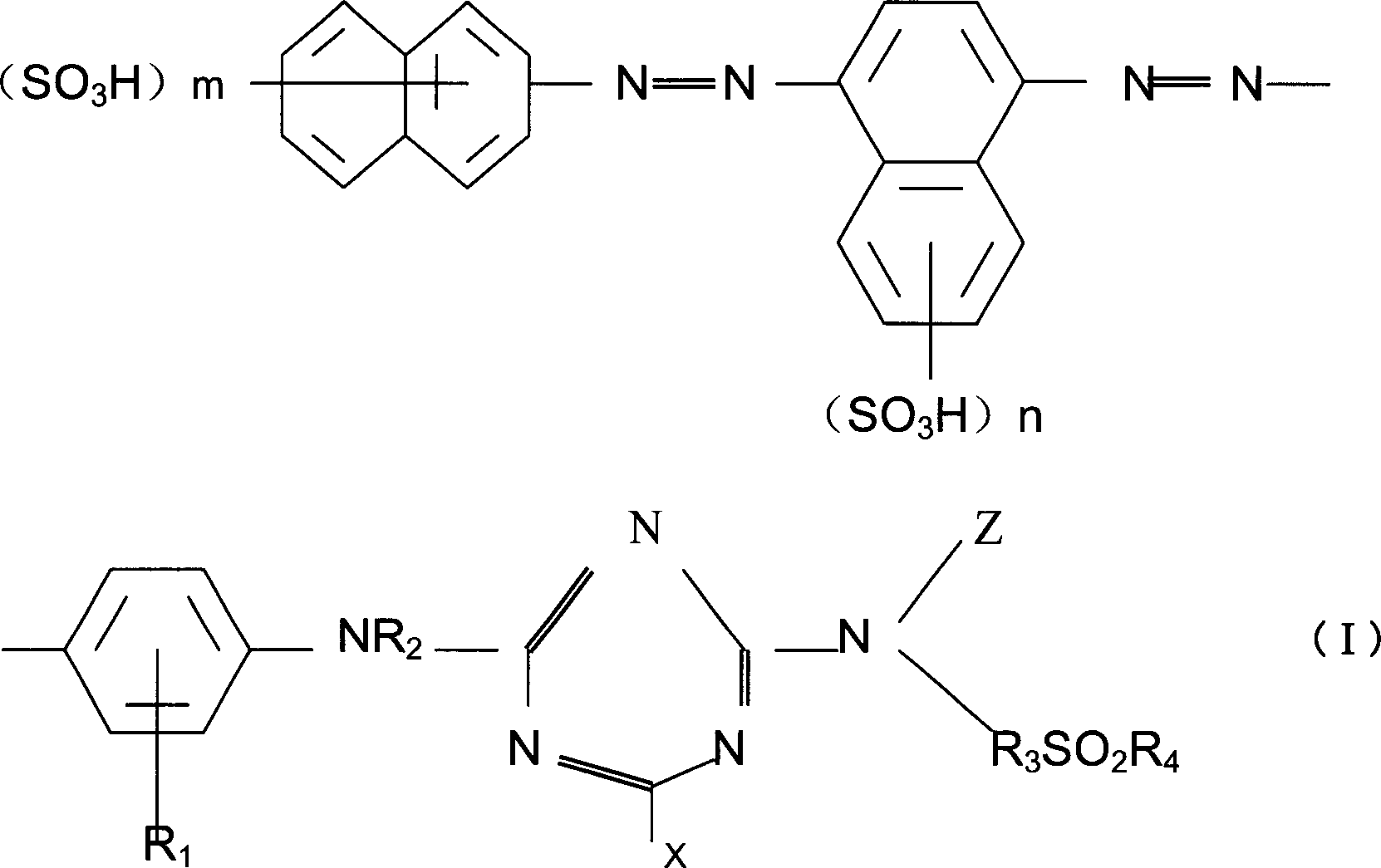 Brown reactive biazo dyestuff and its preparation method