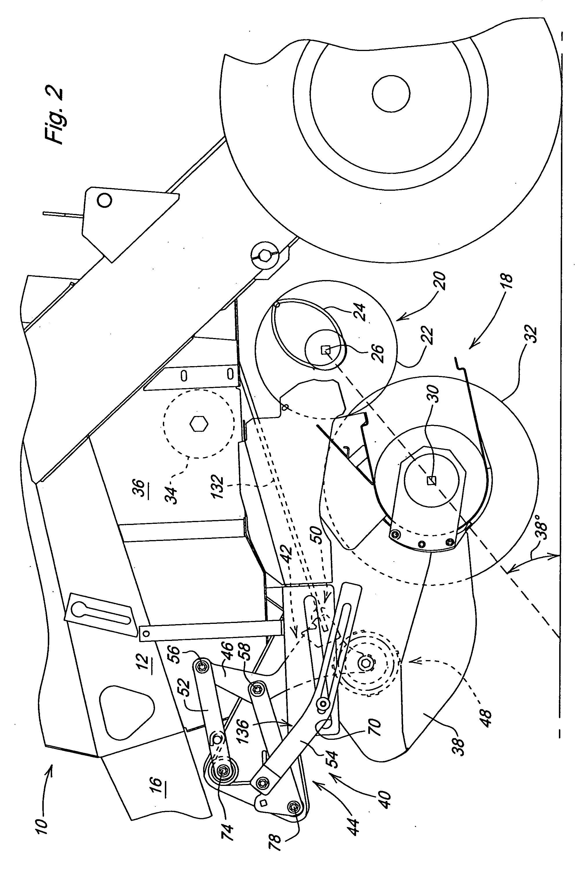 Integrated crop baffle and hold-down assembly used with baler pick-up and suspension for same