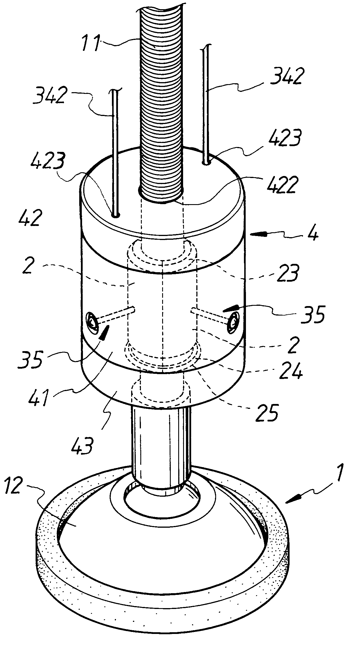 Adjustable support foot