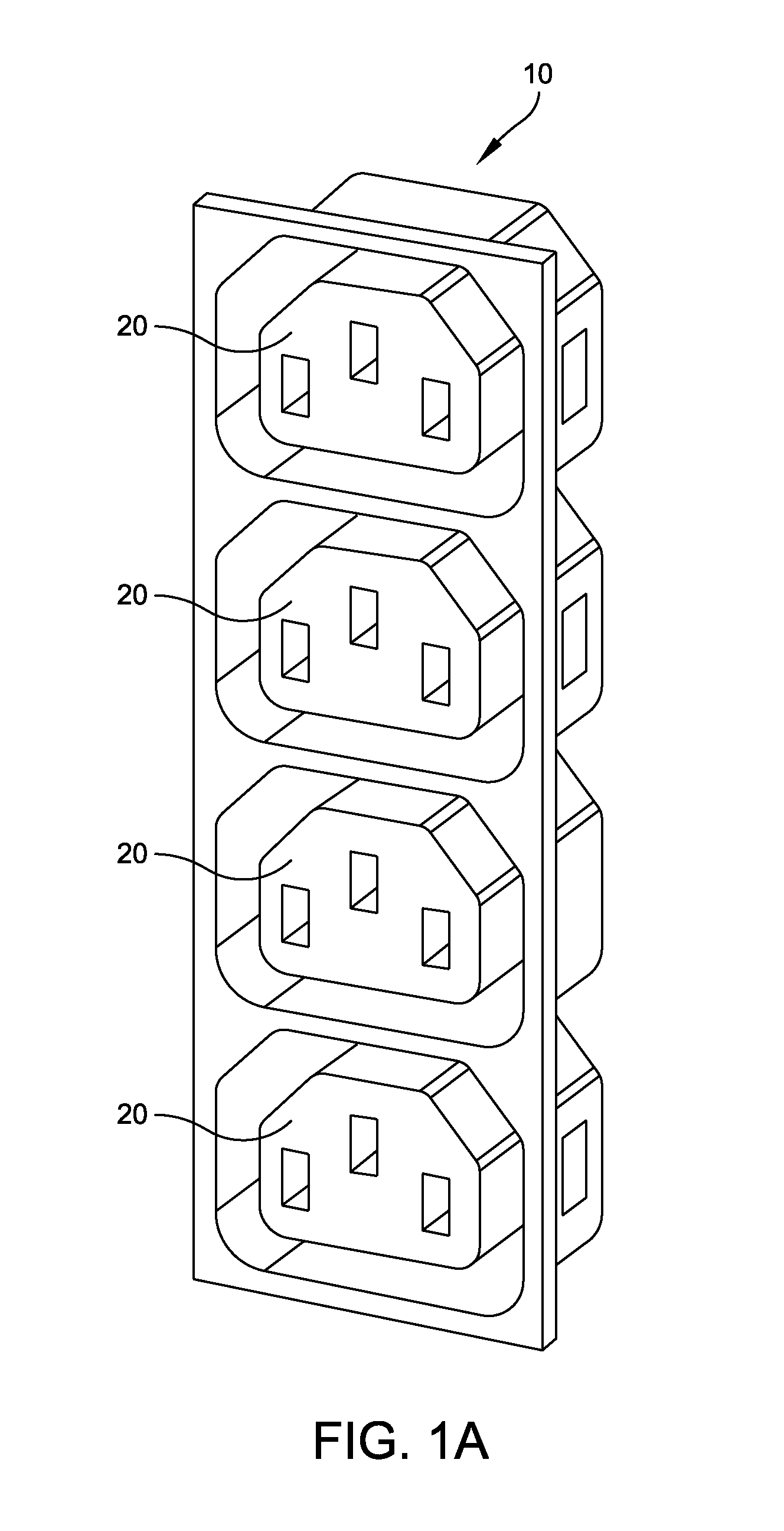 Dual column gang outlets for minimizing installation space