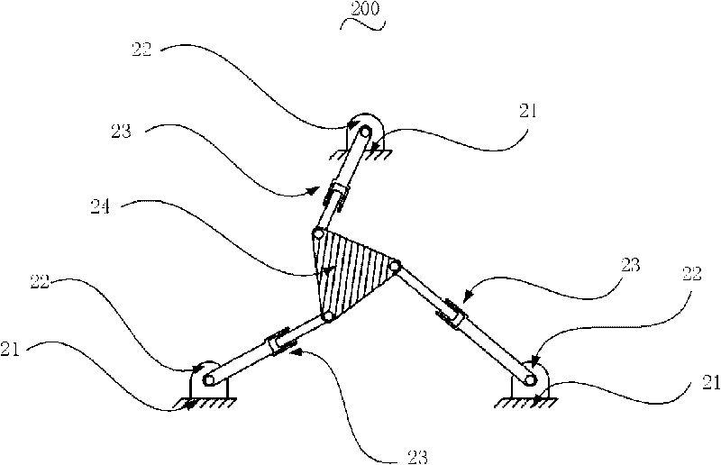 Large-working space parallel robot mechanism