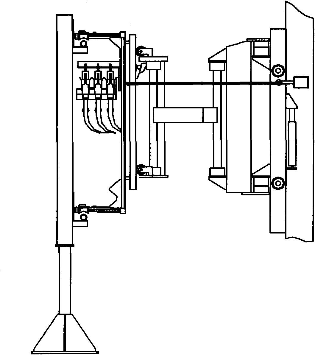 Power automatic conversion connection system of tyre crane with double power supplies