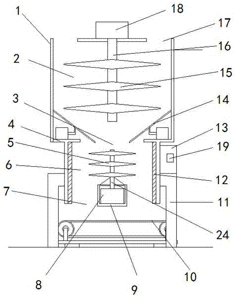 Bamboo smashing device with drying function