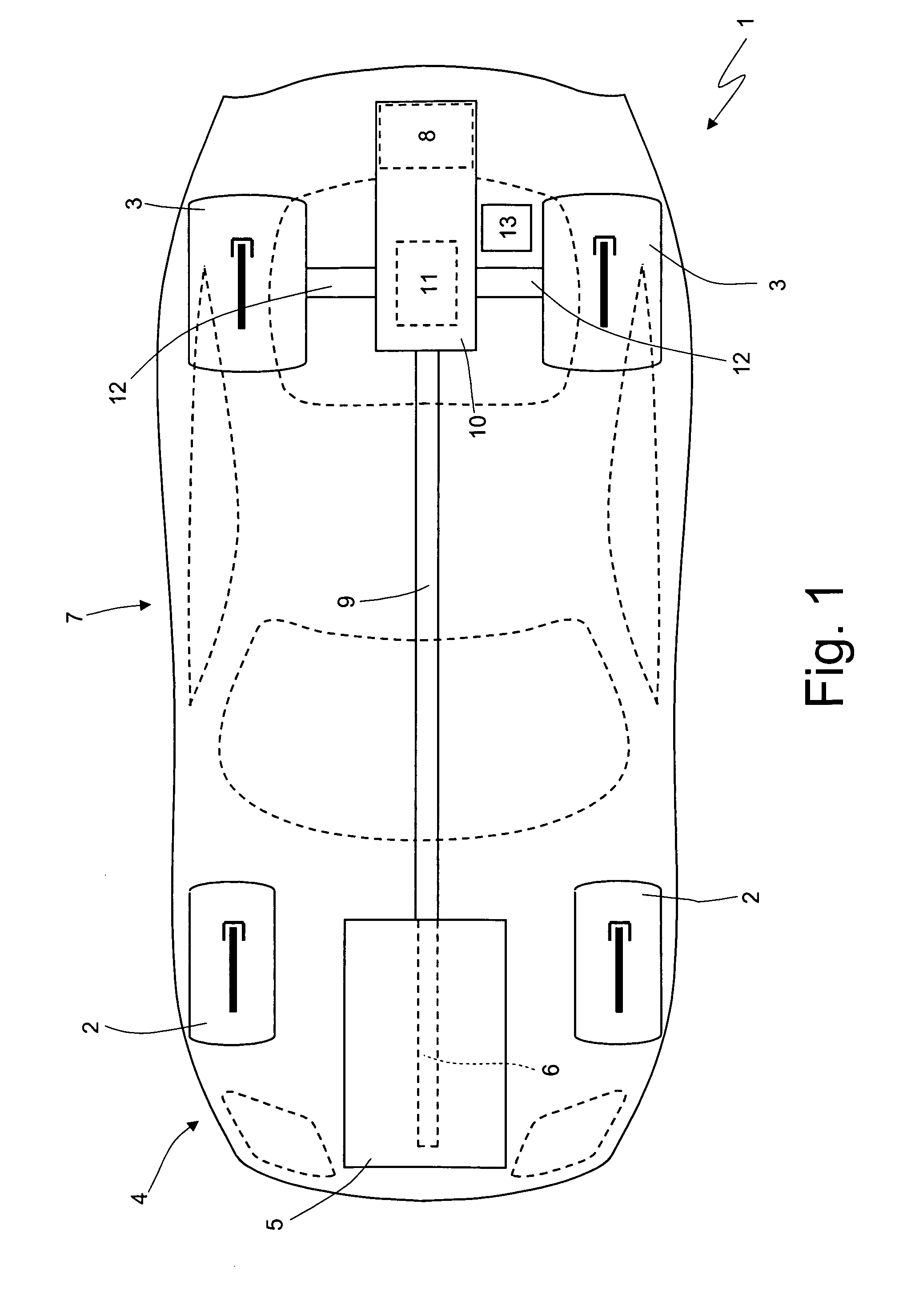 Method of arranging an electric accumulating system close to a platform of a vehicle and hybrid propulsion vehicle