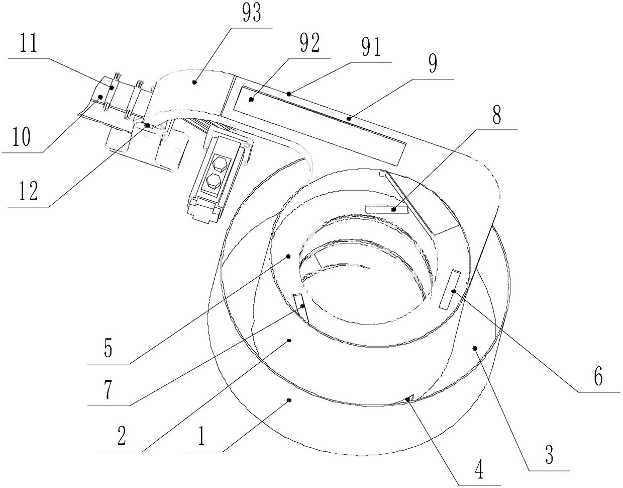 An automatic feeding device for an automatic capping machine for electronic connectors