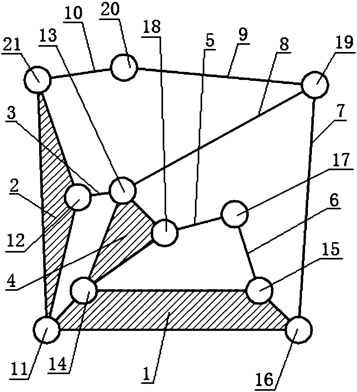 Number-matrix description method of planar closed multi-joint kinematic-chain