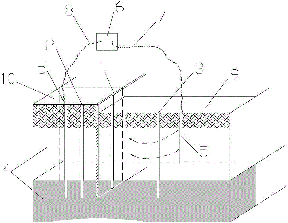 Soft soil area underground continuous wall leakage detecting system