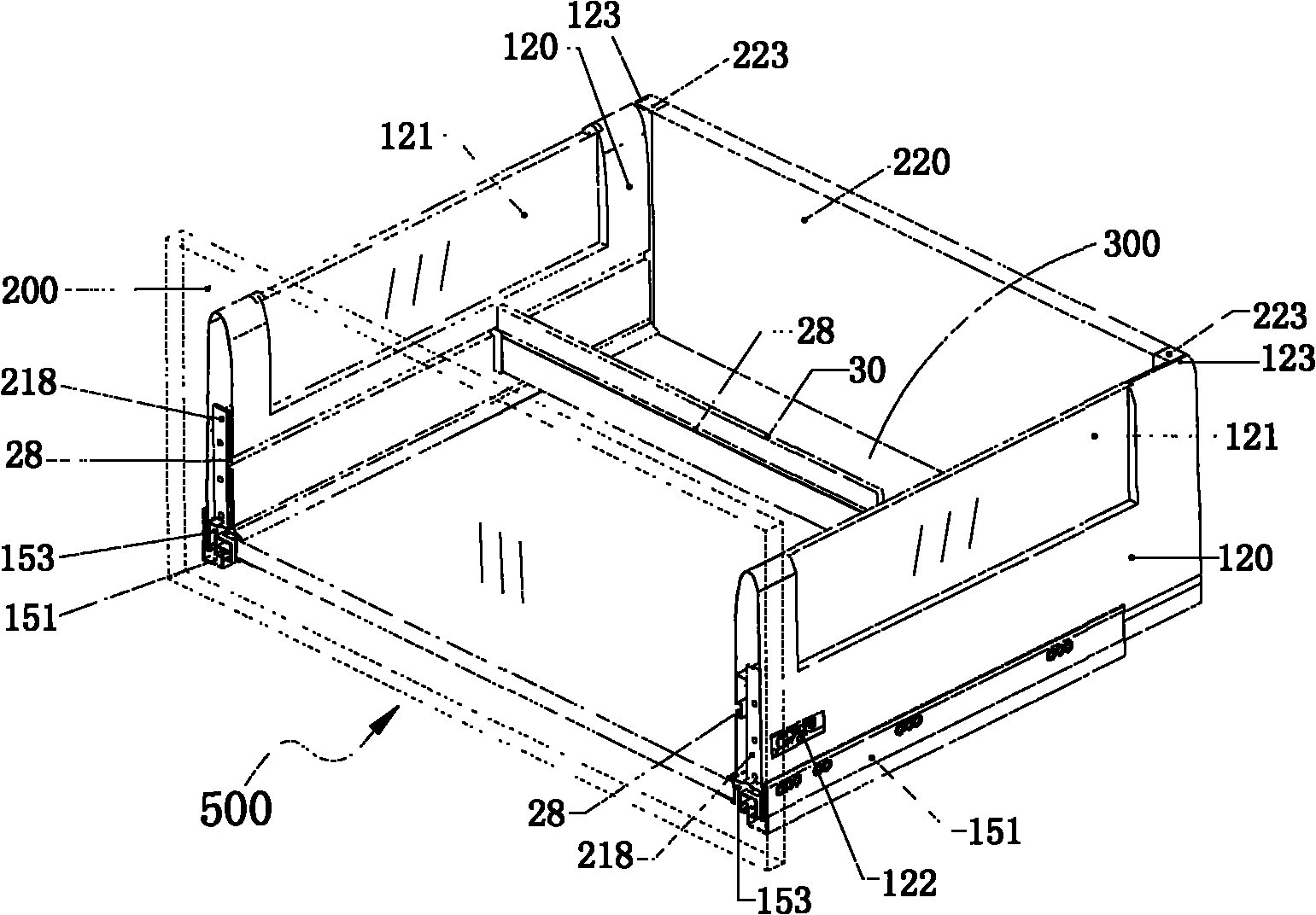 Heightened drawer side plate structure