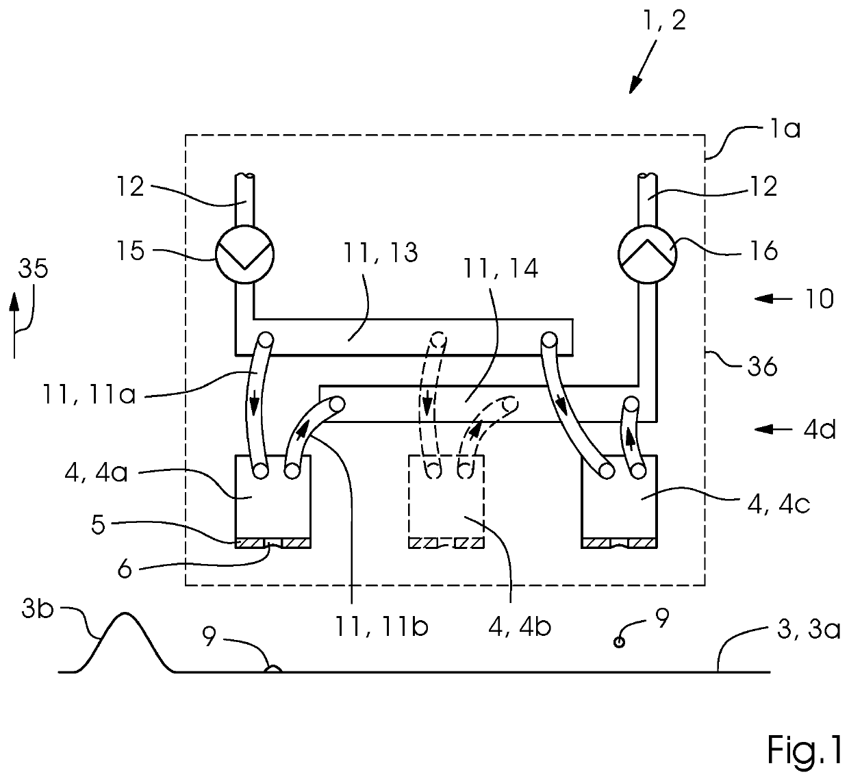 Device for printing ink onto printing material