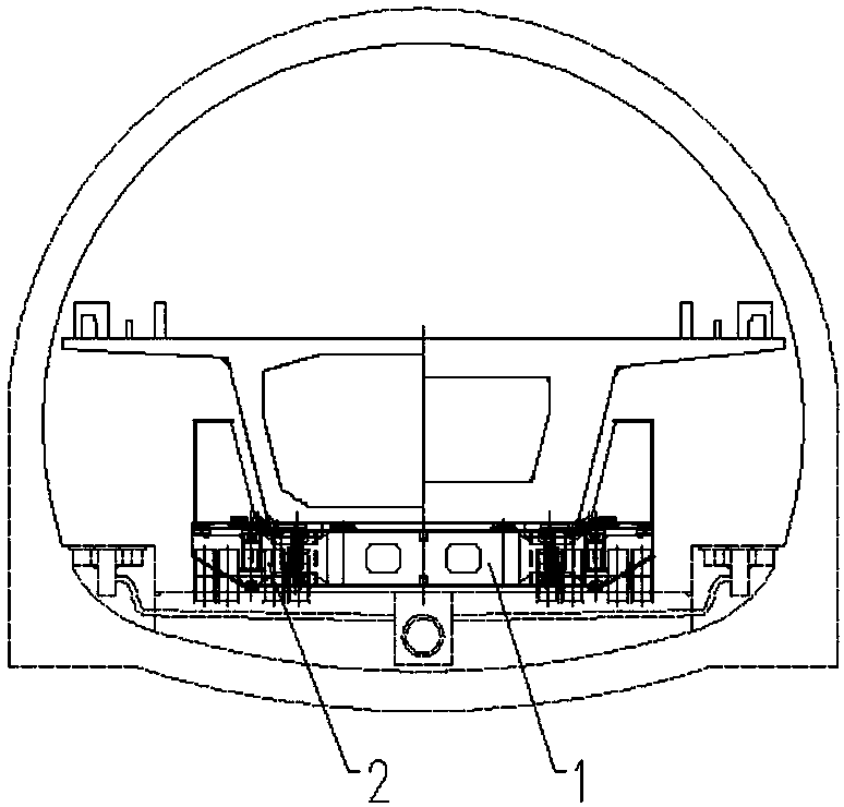 U-shaped tunnel-crossing beam transporting vehicle with adjustable wheel track and beam-feeding method of U-shaped tunnel-crossing beam transporting vehicle