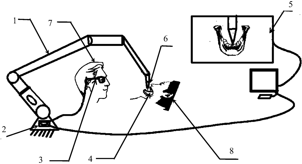 Human-computer cooperative robot tooth-implant method and human-computer cooperative robot tooth-implant system based on augmented reality