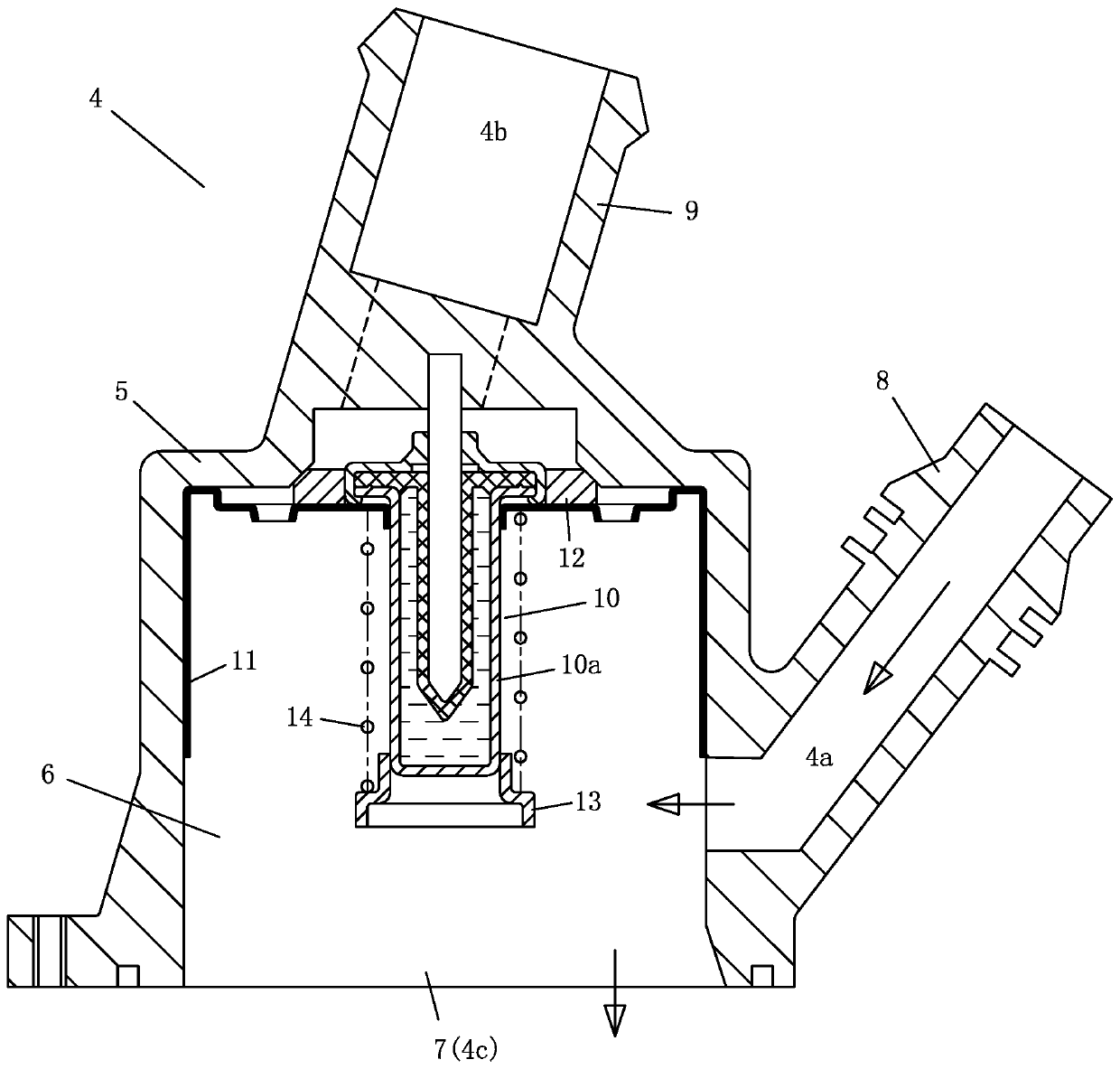 Thermostat for controlling coolant flow path