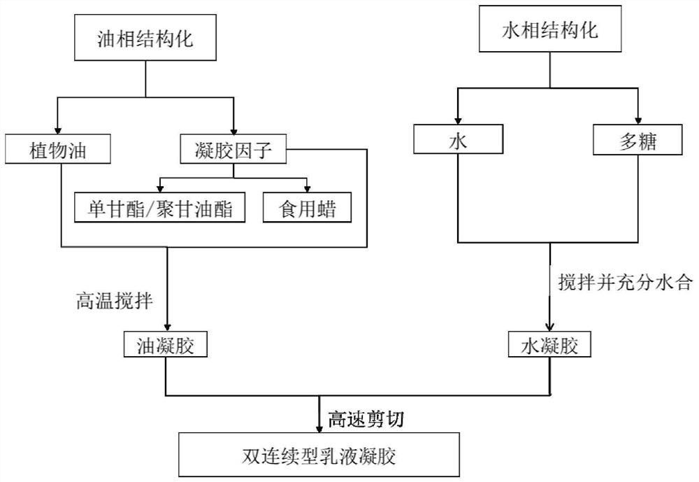 Preparation method and application of bicontinuous emulsion gel