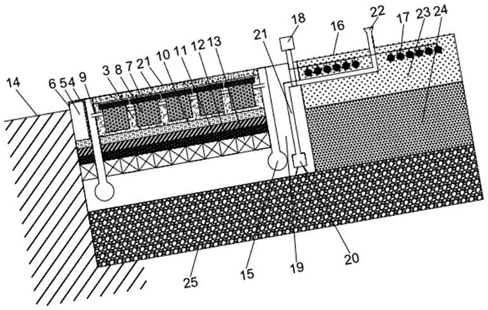 Ecological pavement with water storage module and sewage-interception and purification treatment functions