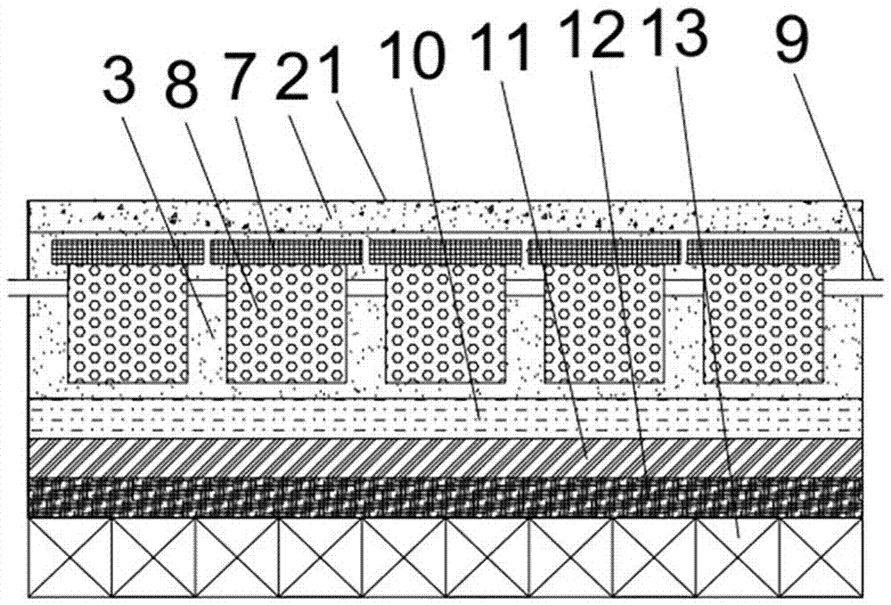 Ecological pavement with water storage module and sewage-interception and purification treatment functions