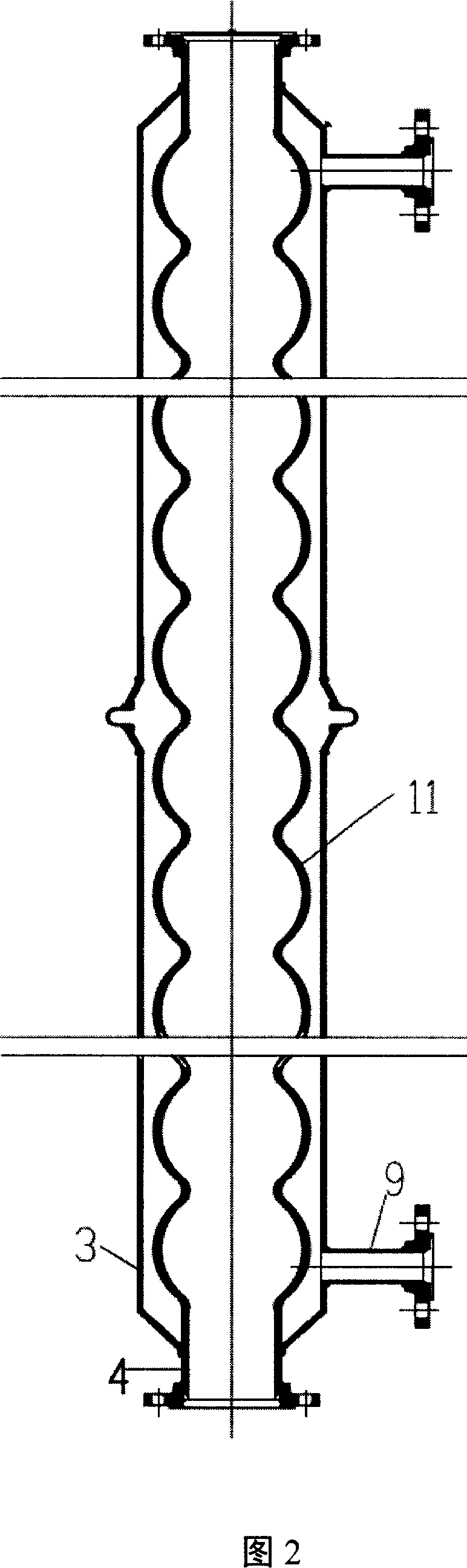 Oscillatory flow tubular reactor with ripple wall