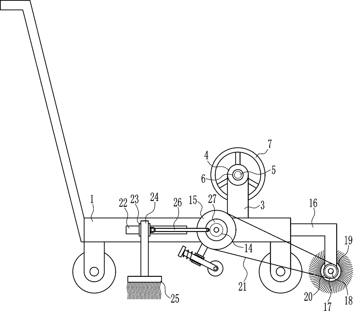 Protective film laying device for building construction tile protection