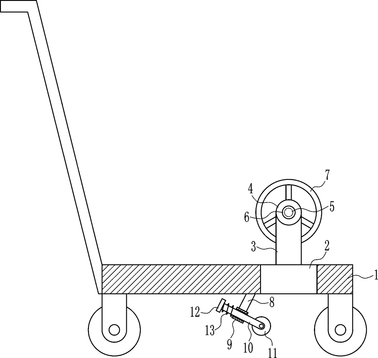 Protective film laying device for building construction tile protection