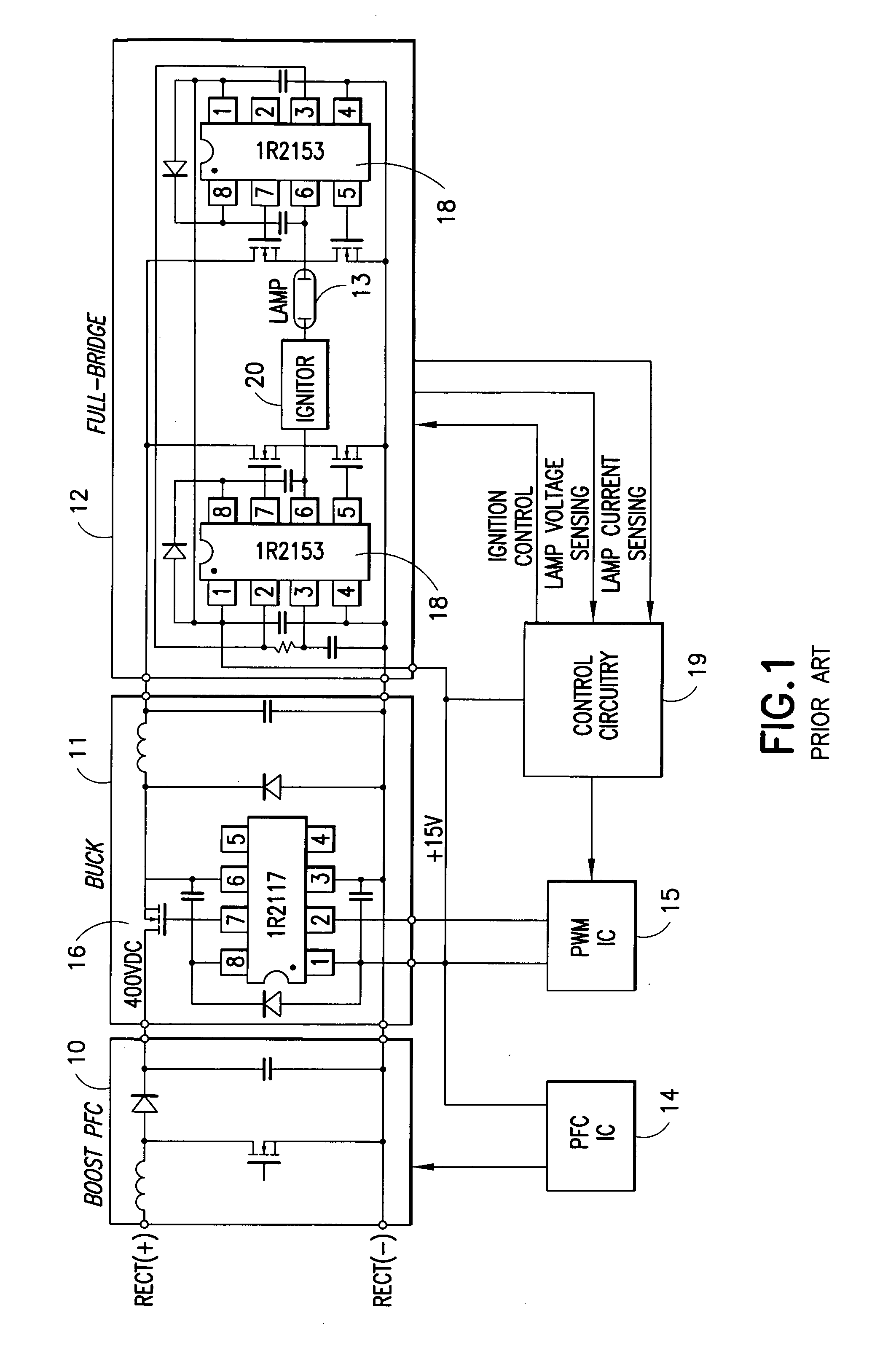 HID buck and full-bridge ballast control IC