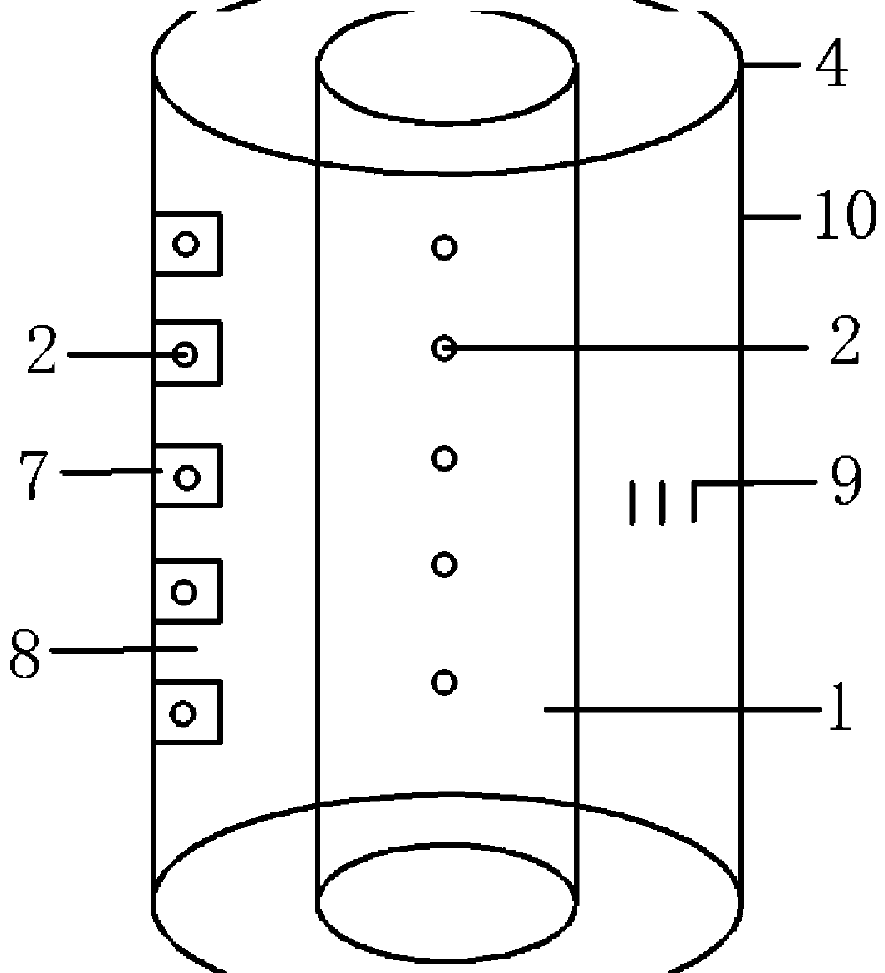 Visual test device and method for crushing coral sand around pile in pile sinking process