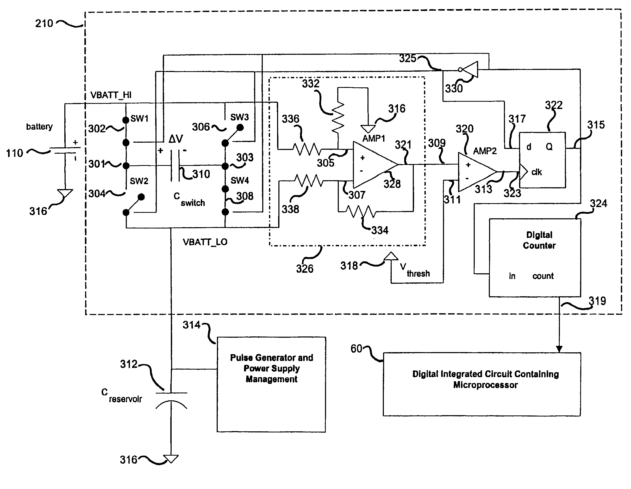 Method and apparatus for measuring battery depletion in implantable medical devices