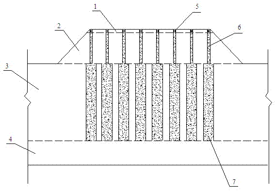 Method for reinforcing soft soil foundation settlement control pile foundation bracket of high-grade highway in use