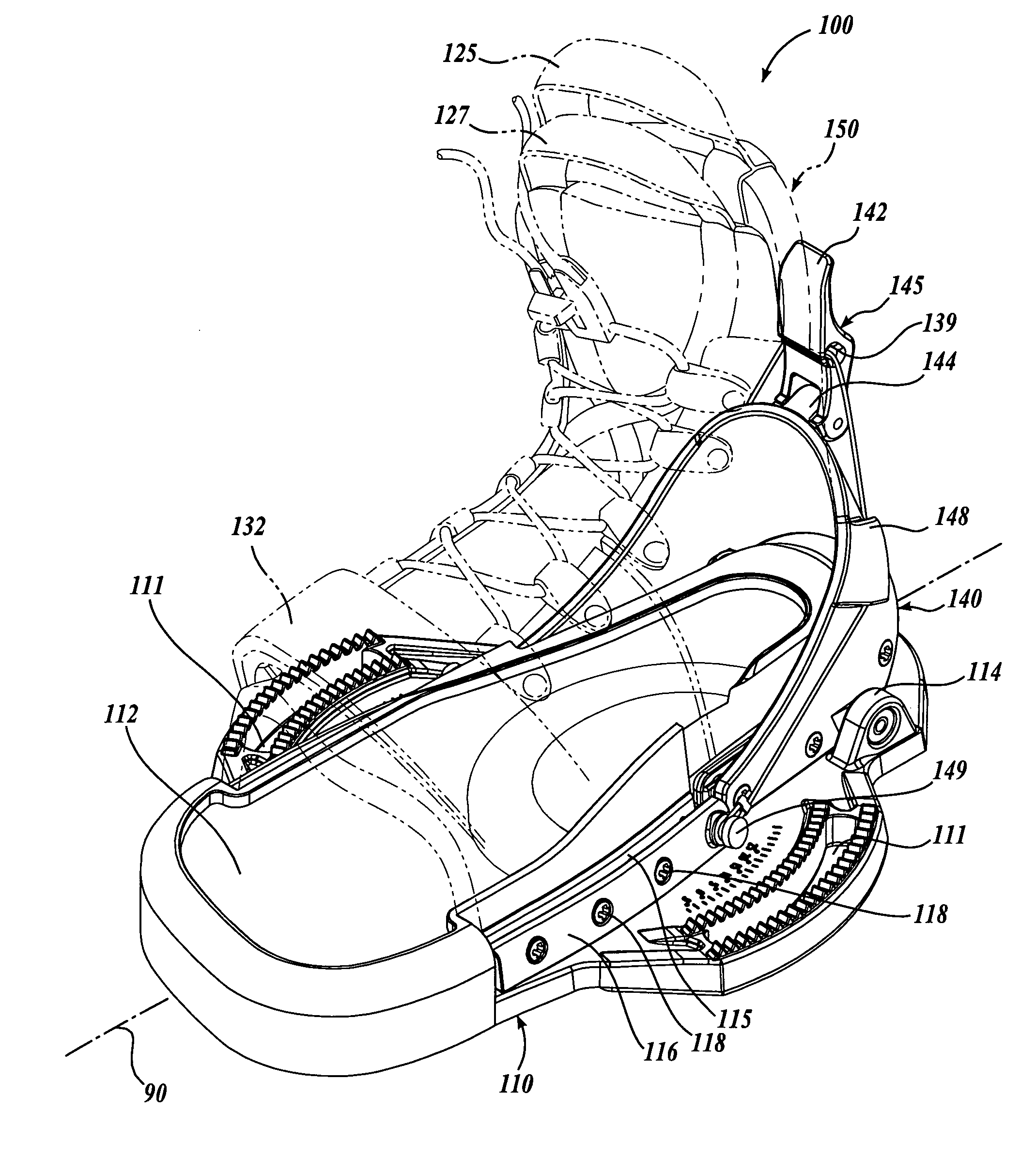 Binding for water sports boards