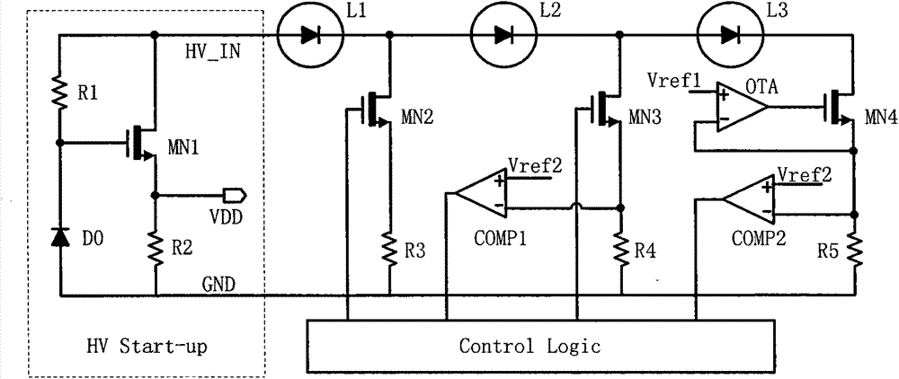 A linear led drive circuit with high power factor