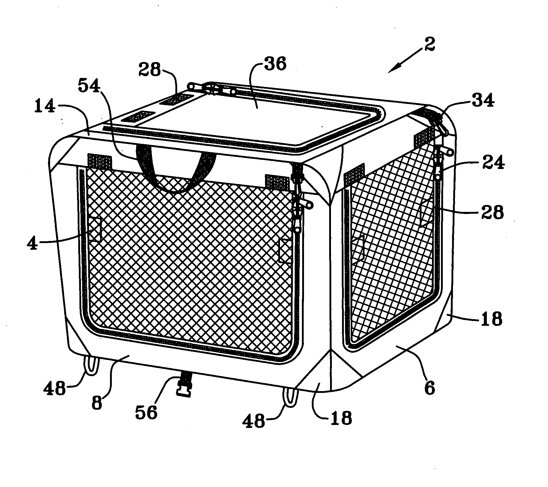 Self-tensioning, level folding, collapsible, pet enclosure and carrier