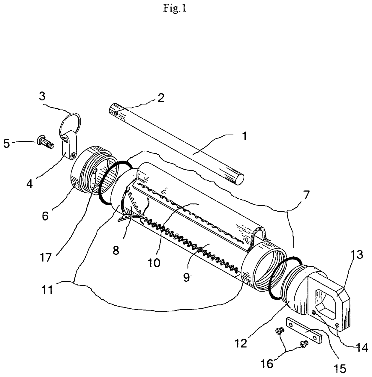 Handheld storage tube having an externally integrated firestarter