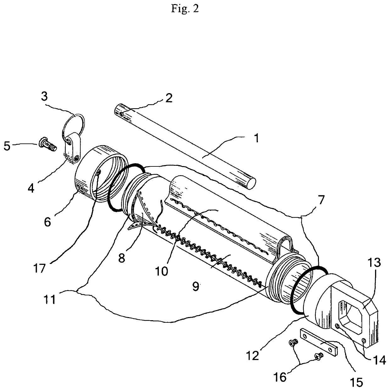 Handheld storage tube having an externally integrated firestarter