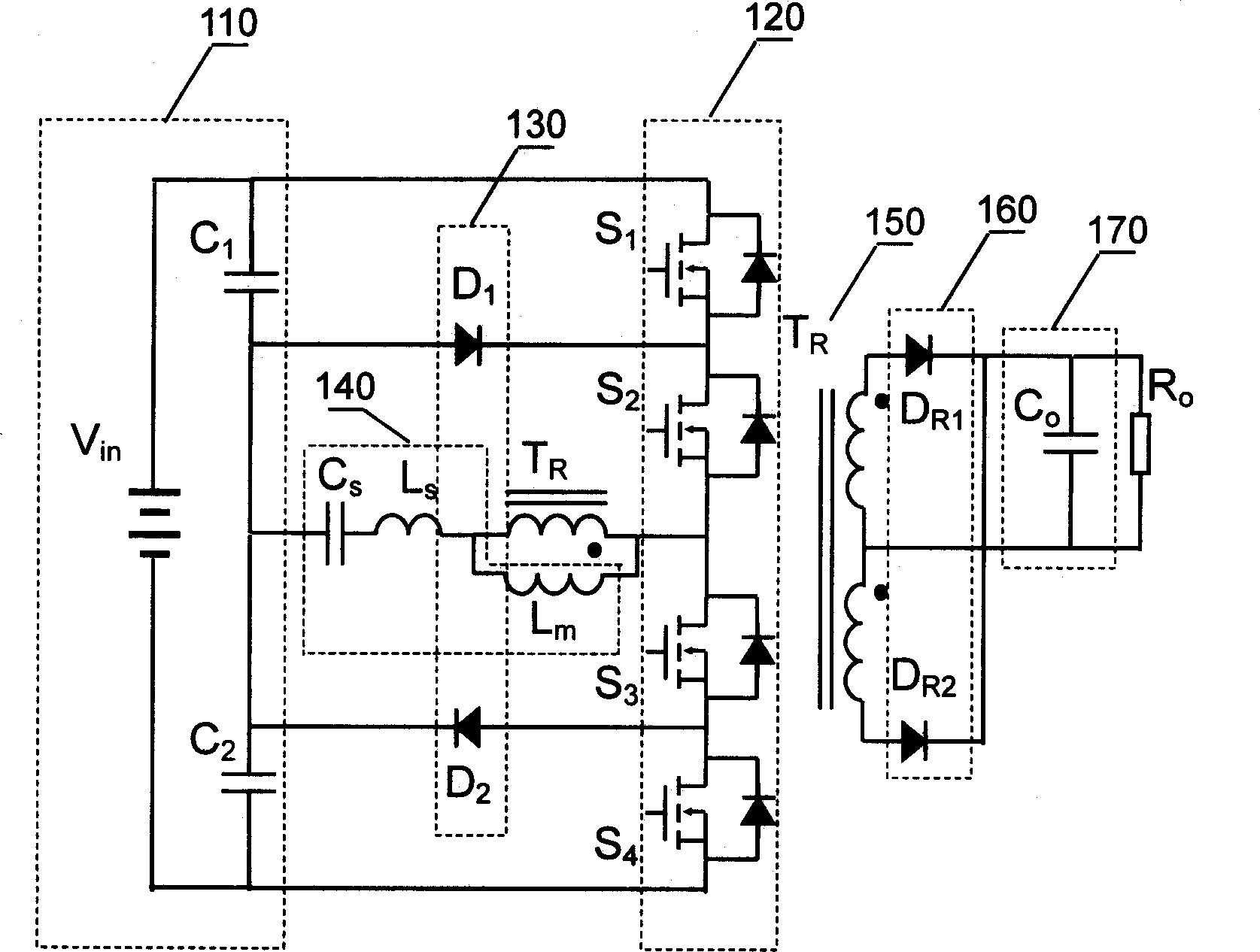 Three-level LLC series resonance DC/DC transformer