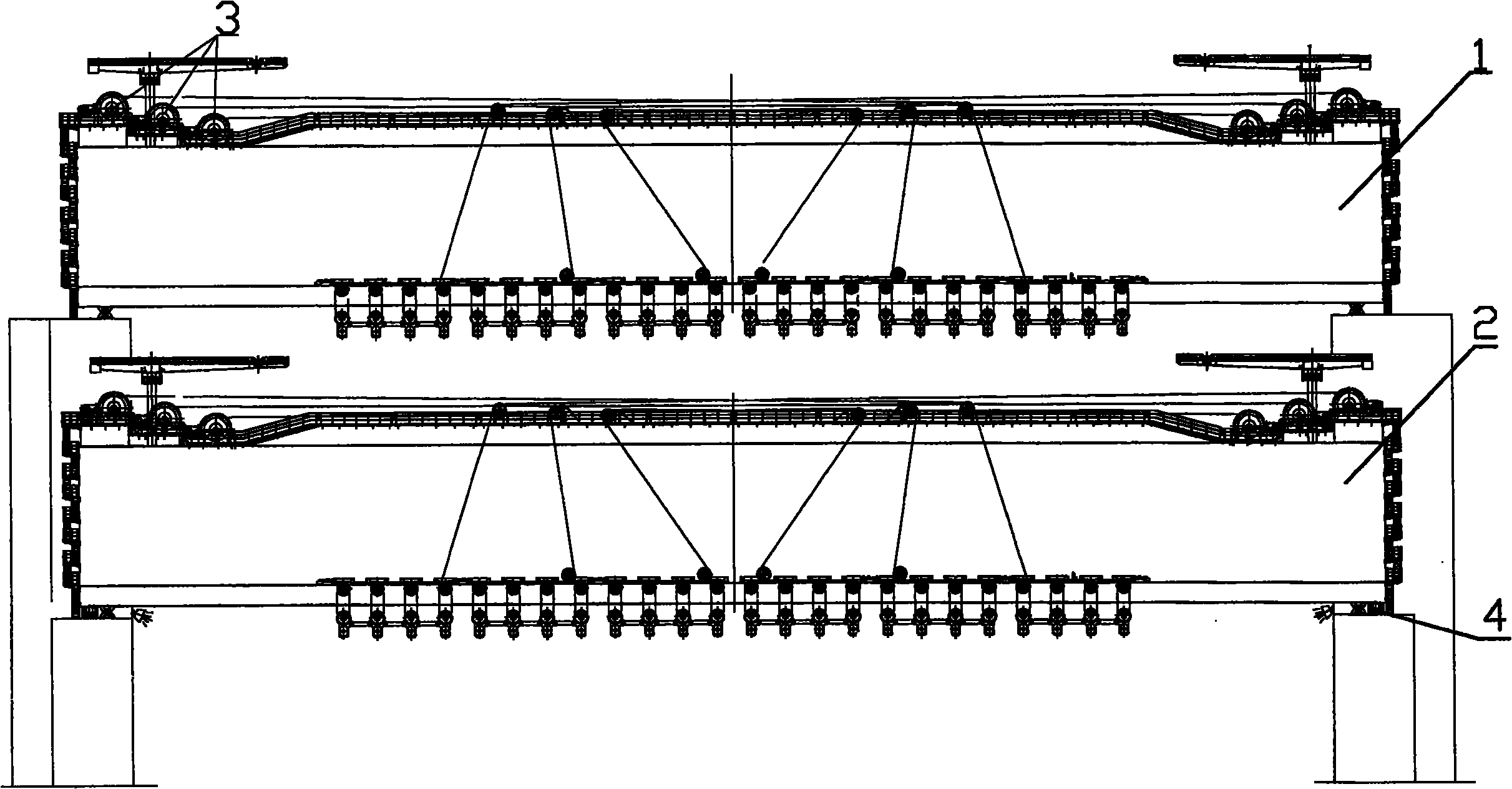 Double main bear multiple hanging point crane