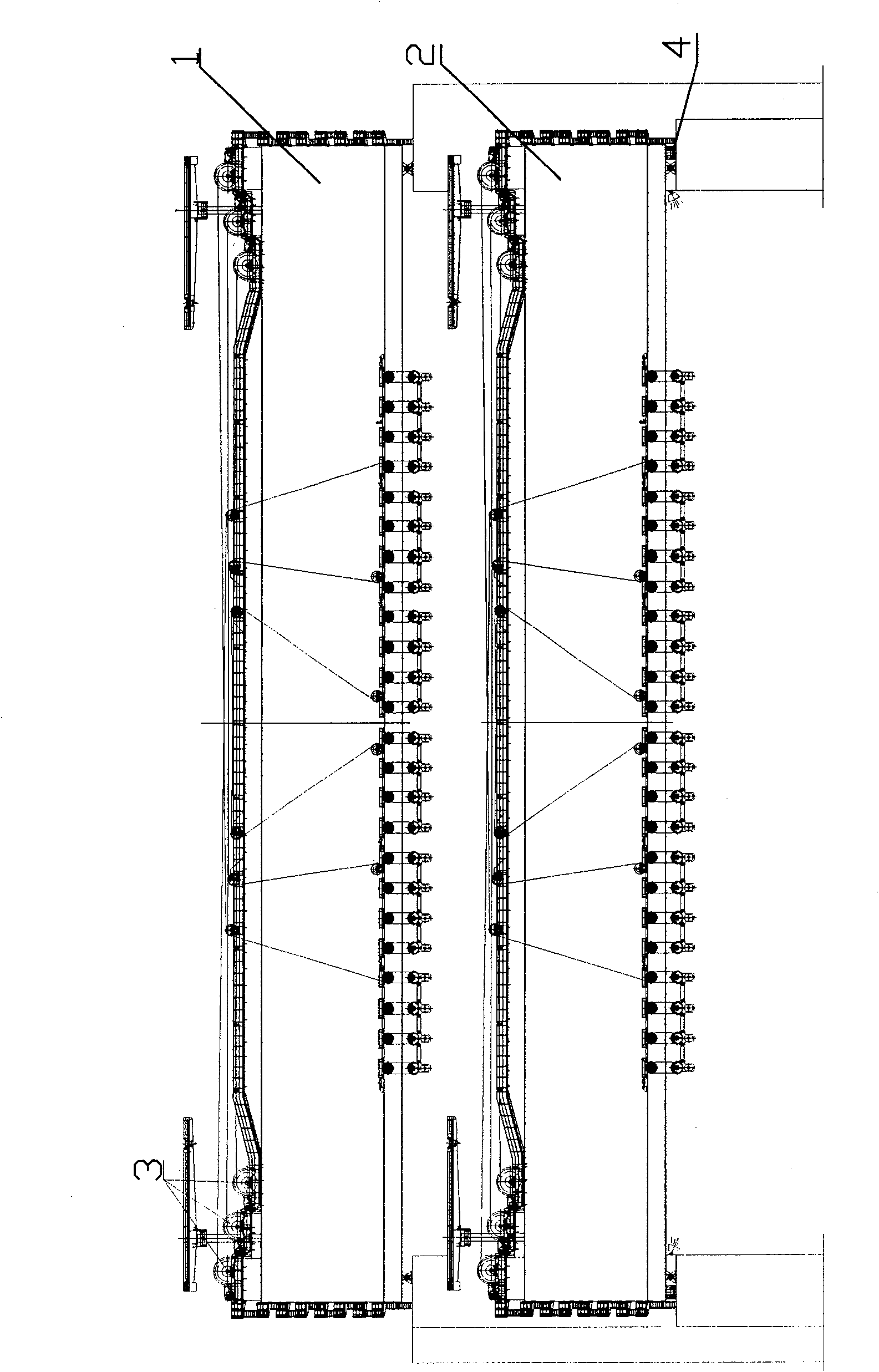 Double main bear multiple hanging point crane