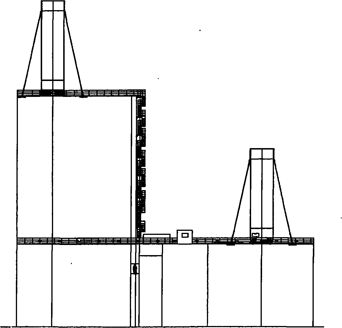 Double main bear multiple hanging point crane