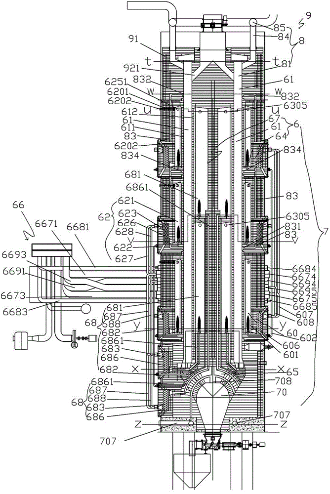 Continuous external heated water gas gasification furnace