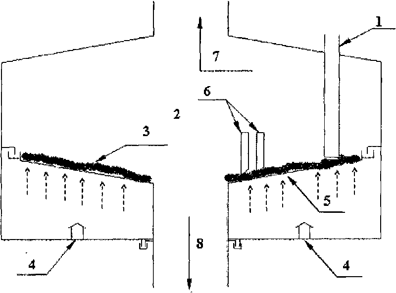 Process for upgrading low-rank coal in an internally heating way with heated gas carrier