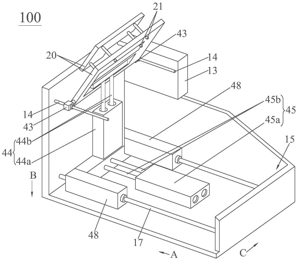 Translation clamshell test fixture