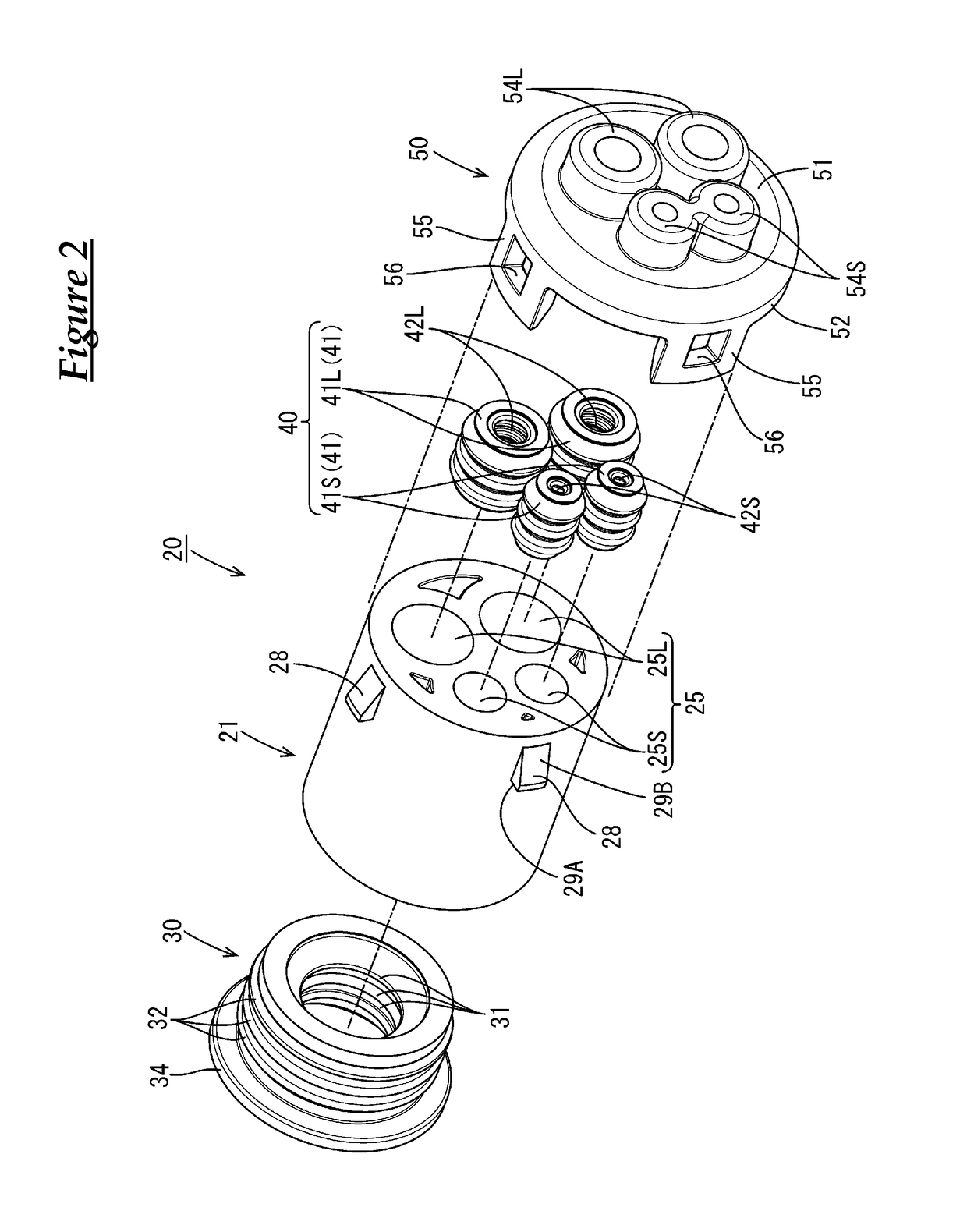 Seal structure for multi-core cable