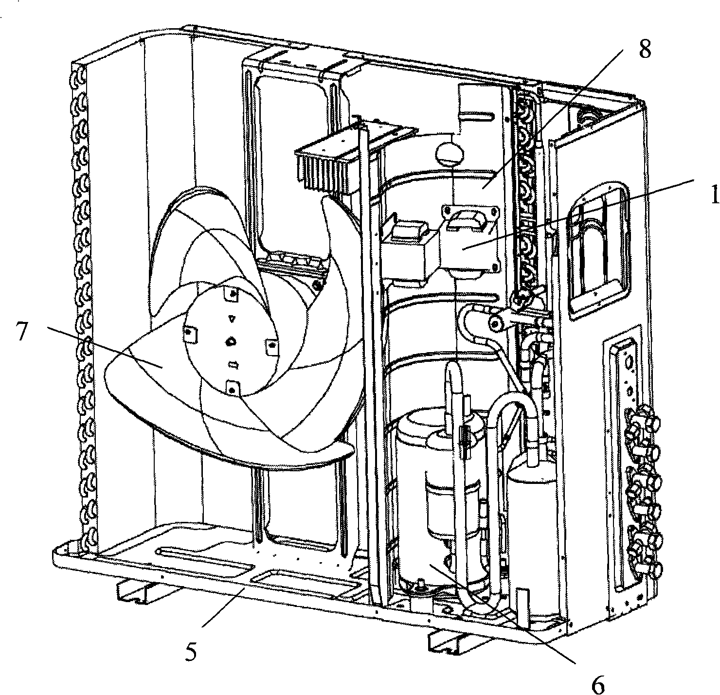 Fixed plate of frequency-change air conditioner outdoor machine reactor