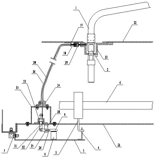 Switch cabinet back door and ground switch interlocking mechanism