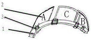 Adjustable arc-shaped forehead part pattern guide plate