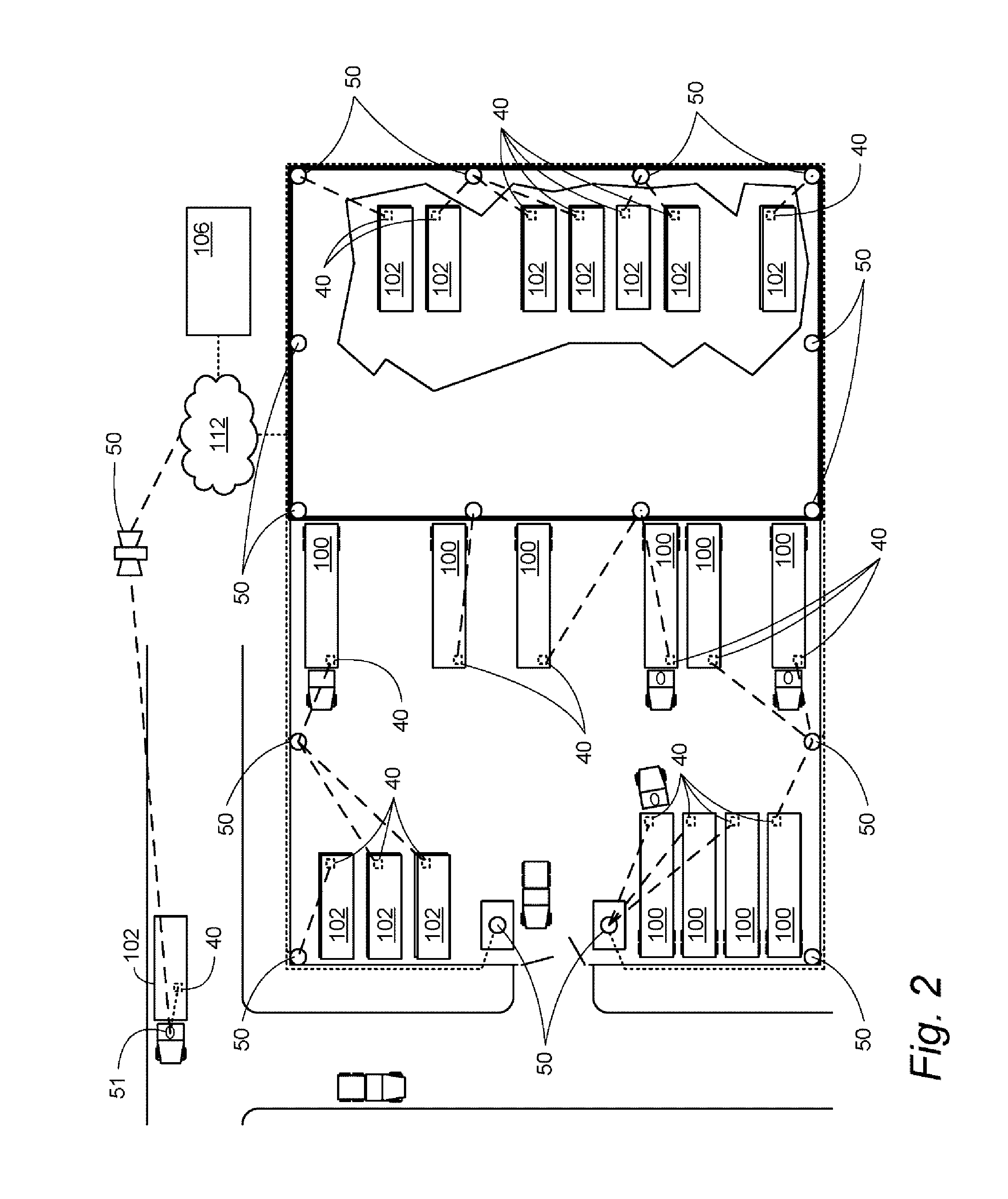 Antenna in cargo container monitoring and security system